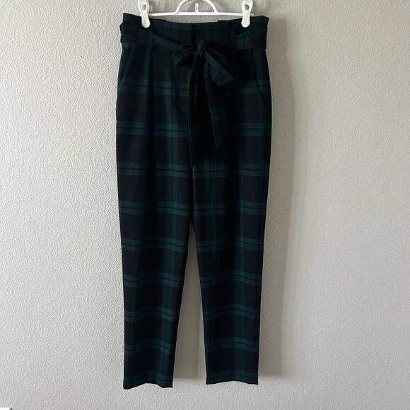 Antonio Melani NWT womens Natalia green plaid pleated belted ankle pants size 10 - Picture 1 of 12